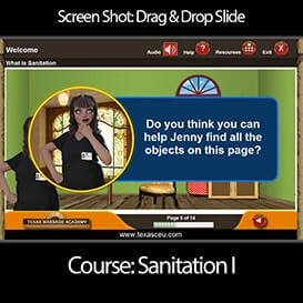 Screen shot of online massage ce course from TexasCEU game example